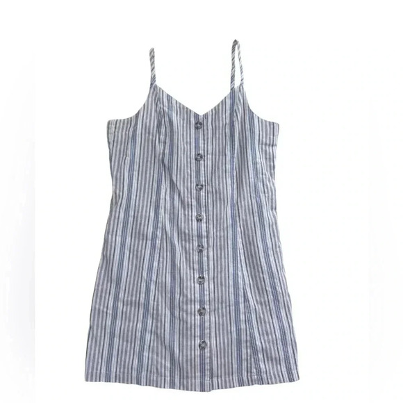 Promesa Striped Mini Dress Spaghetti Straps Pockets Size Medium - Picture 1 of 9